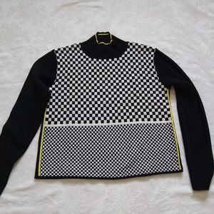 Escada Sport luxury virgin wool high neck checks scaevola sweater